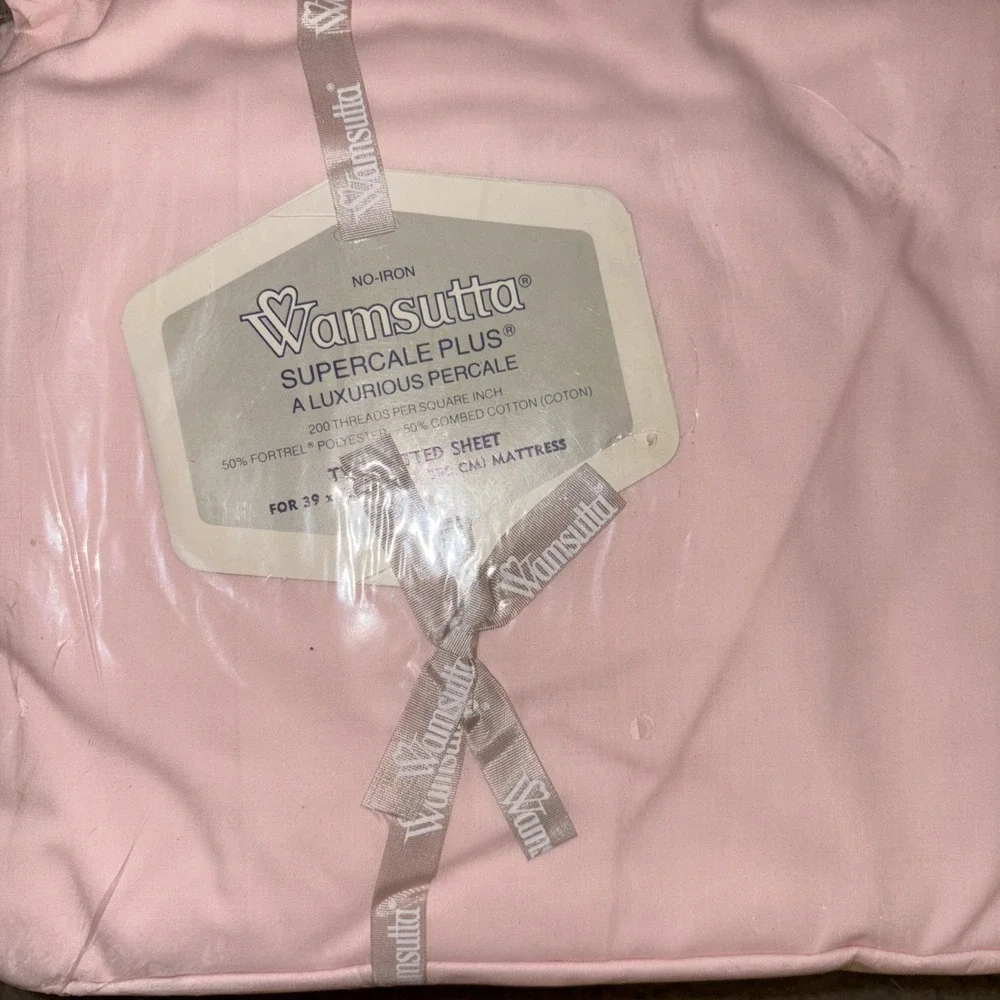 Vintage Christian Dior Wamsutta Supercale Plus twin pink  Flat Sheet‎ NEW SEALED